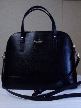 LKN Kate Spade New York Grand Street Black Zip Rachelle Dome Leather Satchel